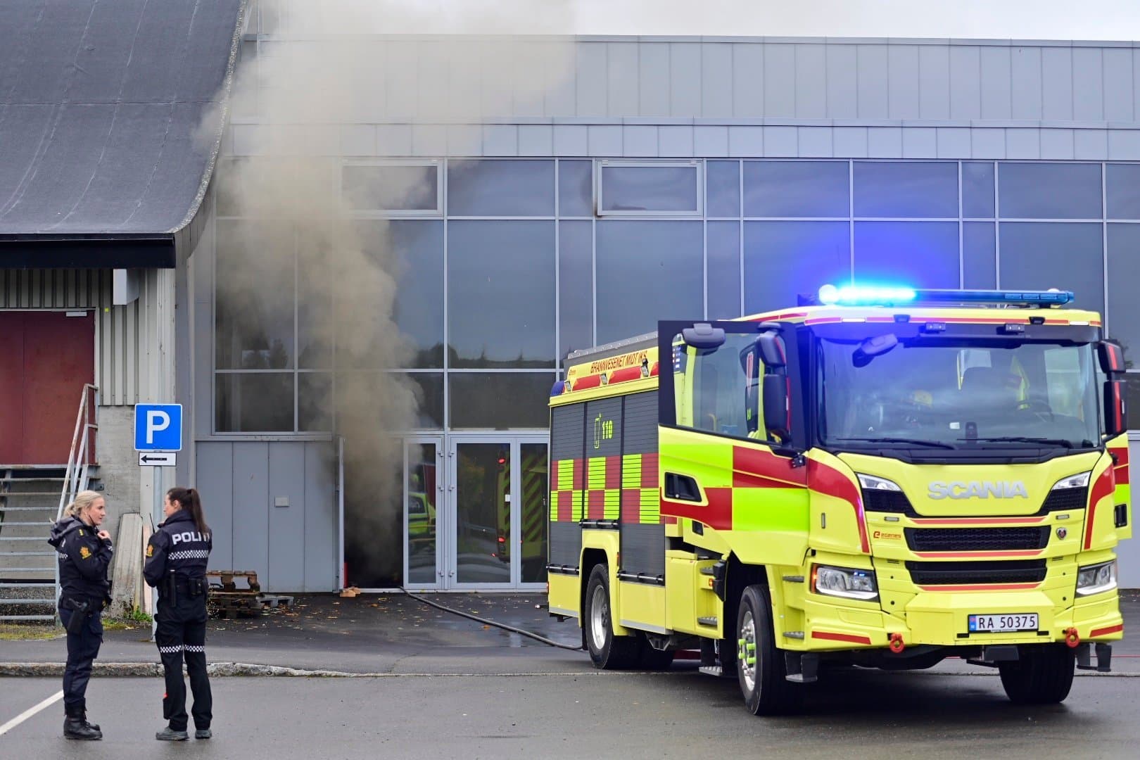 Brann i Steinkjerhallen – én til legevakt